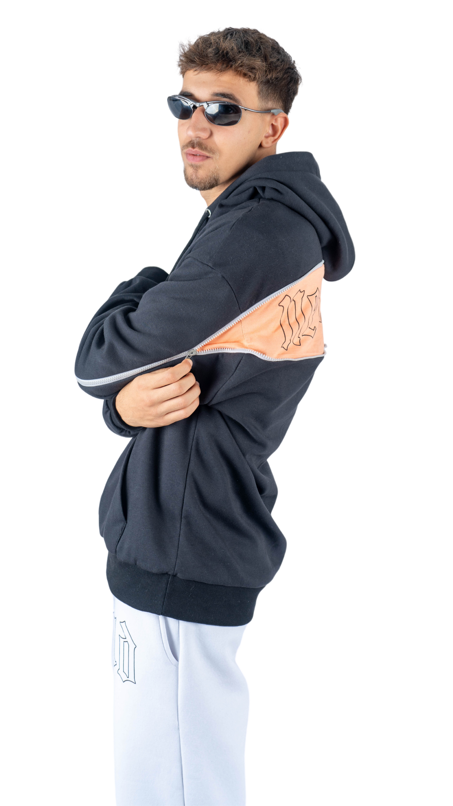 Hoodie back zipper black