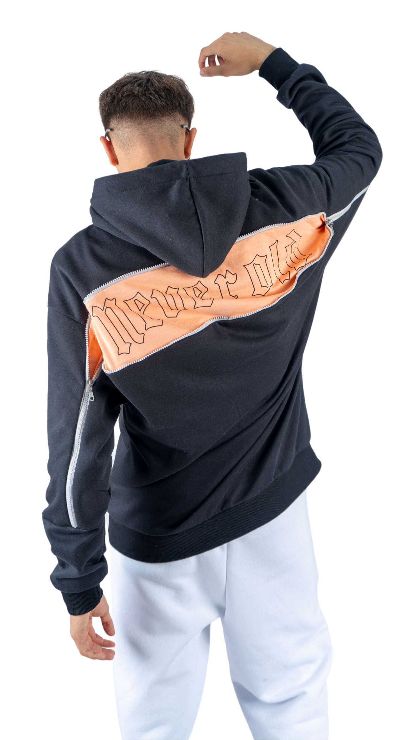 Hoodie back zipper black