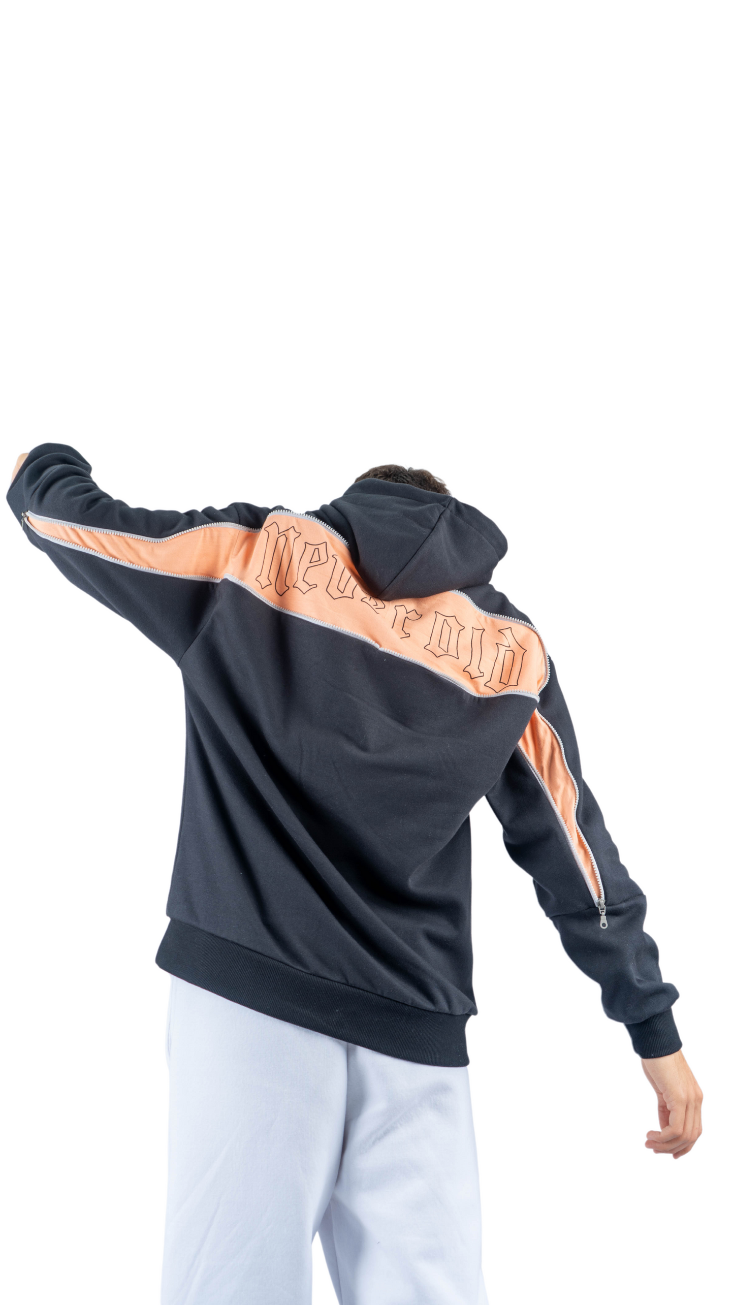 Hoodie back zipper black