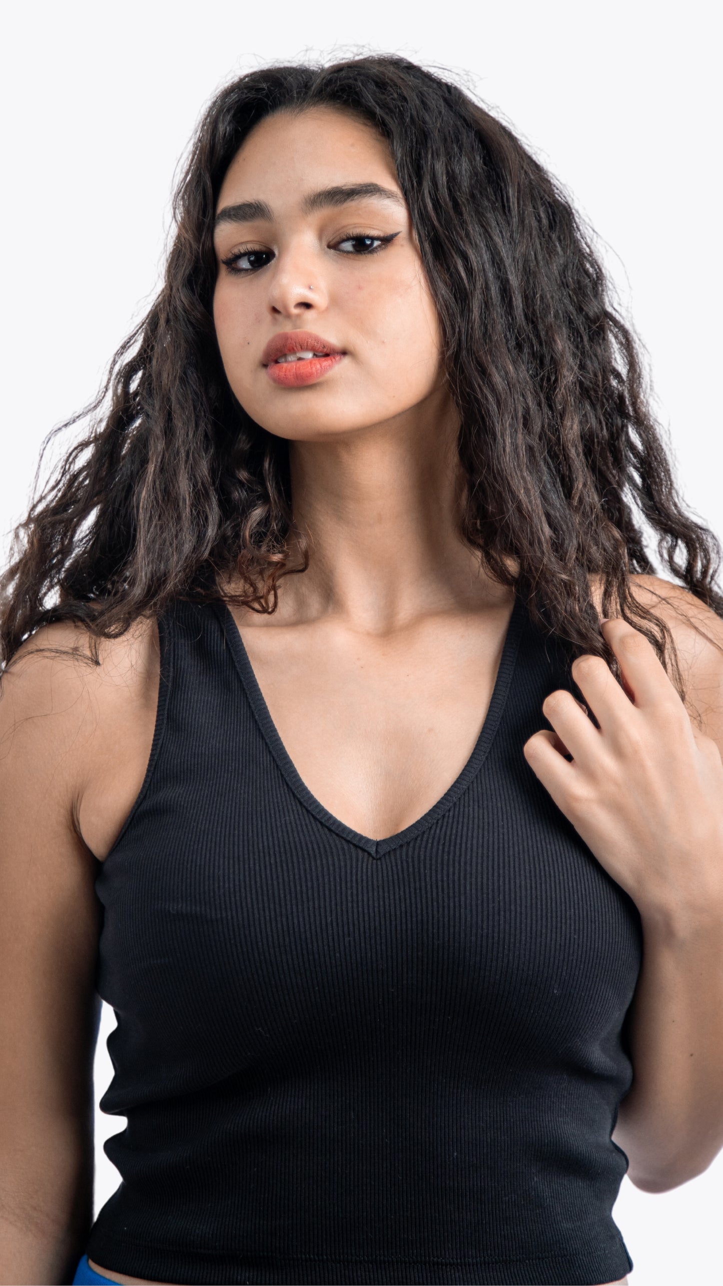 U cut top -Black