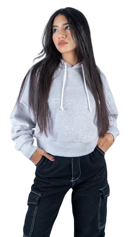 Crop hoodie - Gray