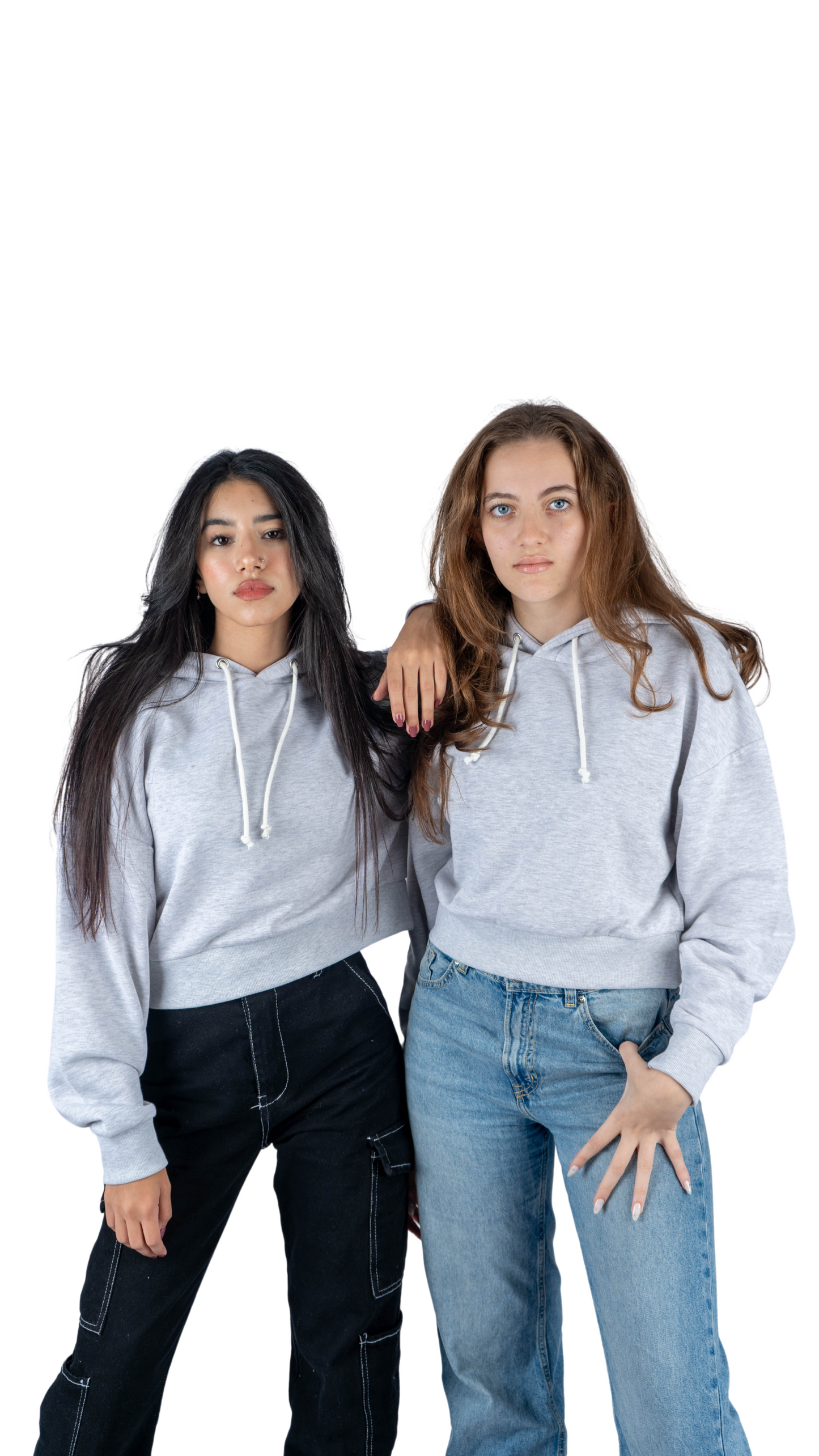 Crop hoodie - Gray