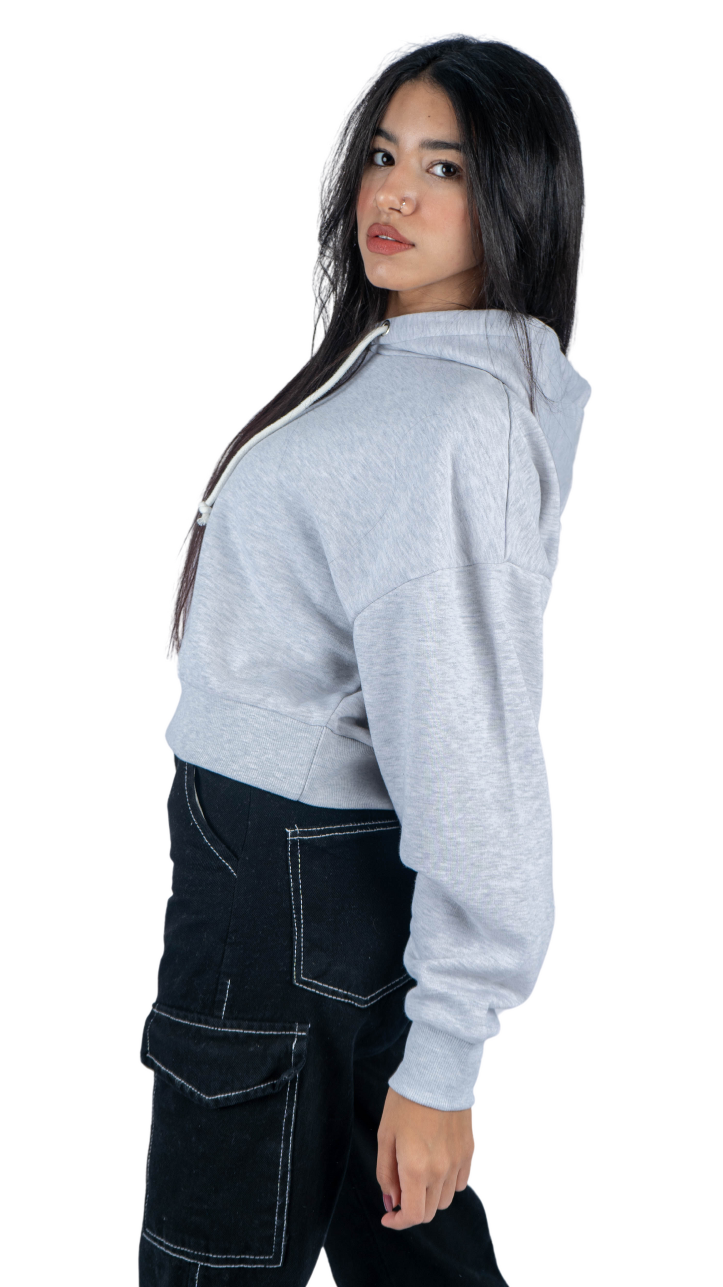 Crop hoodie - Gray