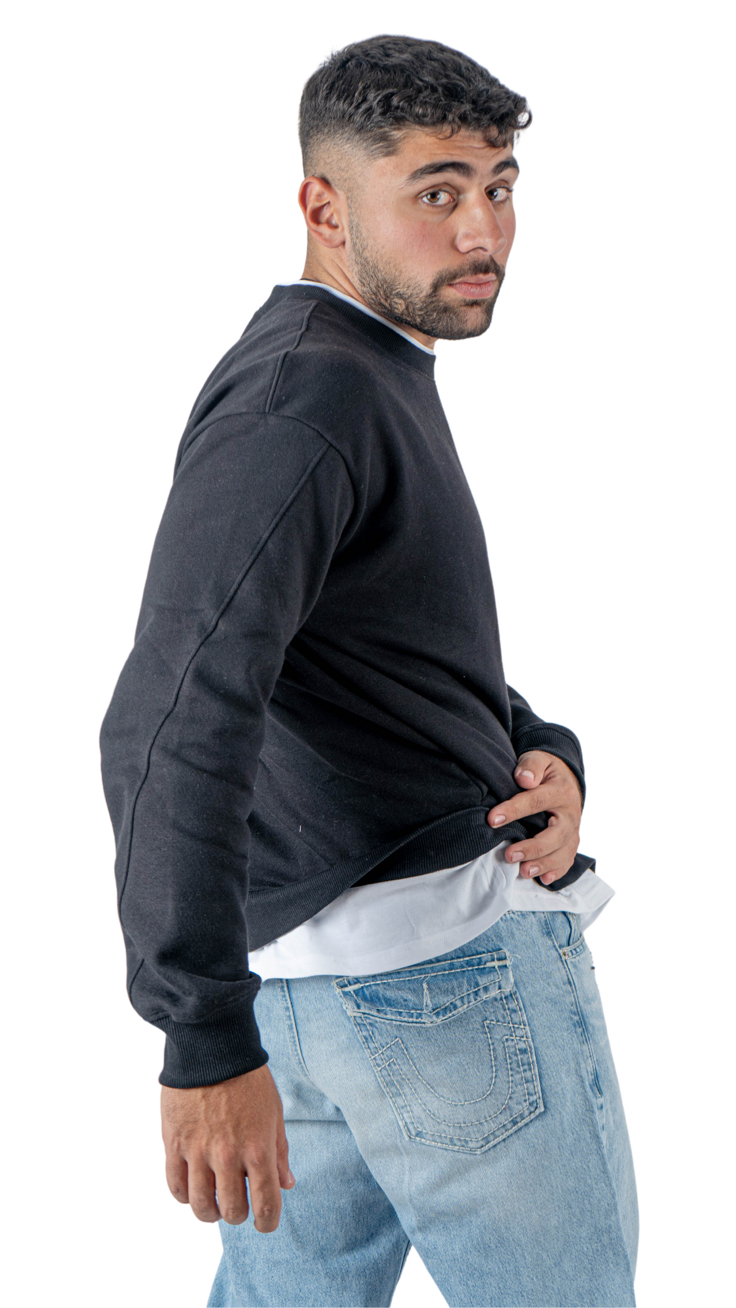 Basic sweatshirt with white t-shirt