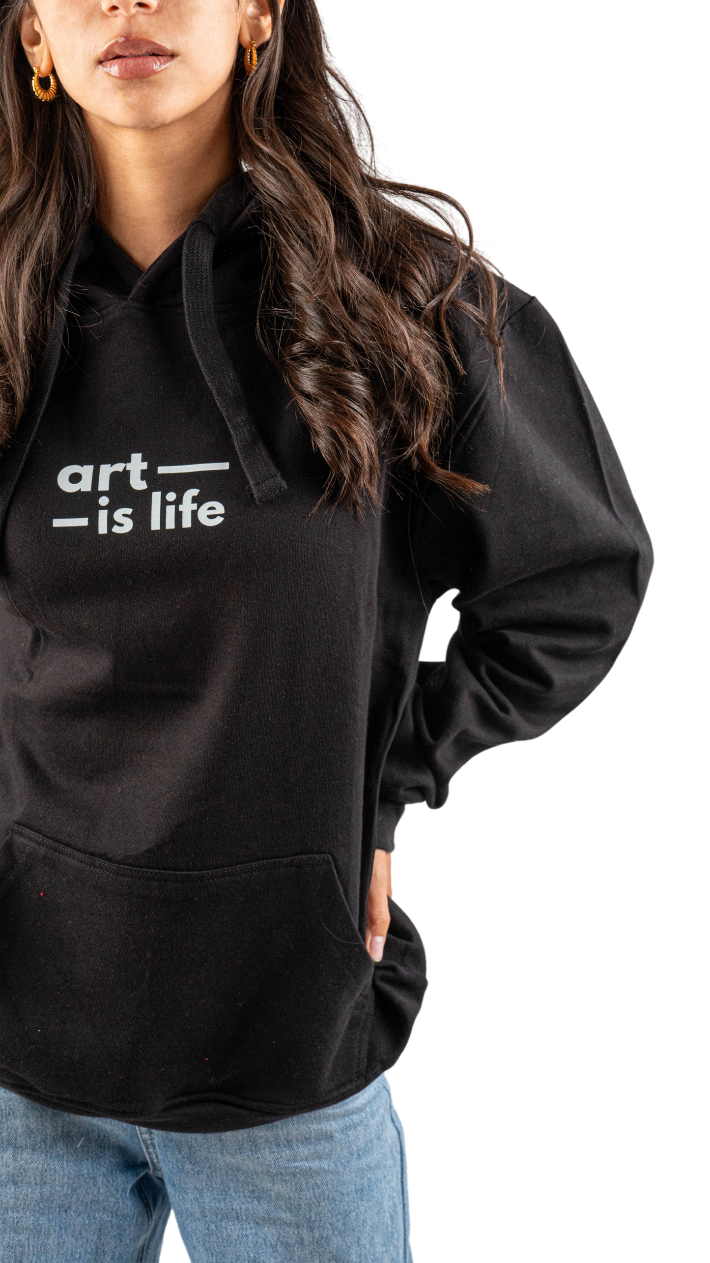 Art is life hoodie - black