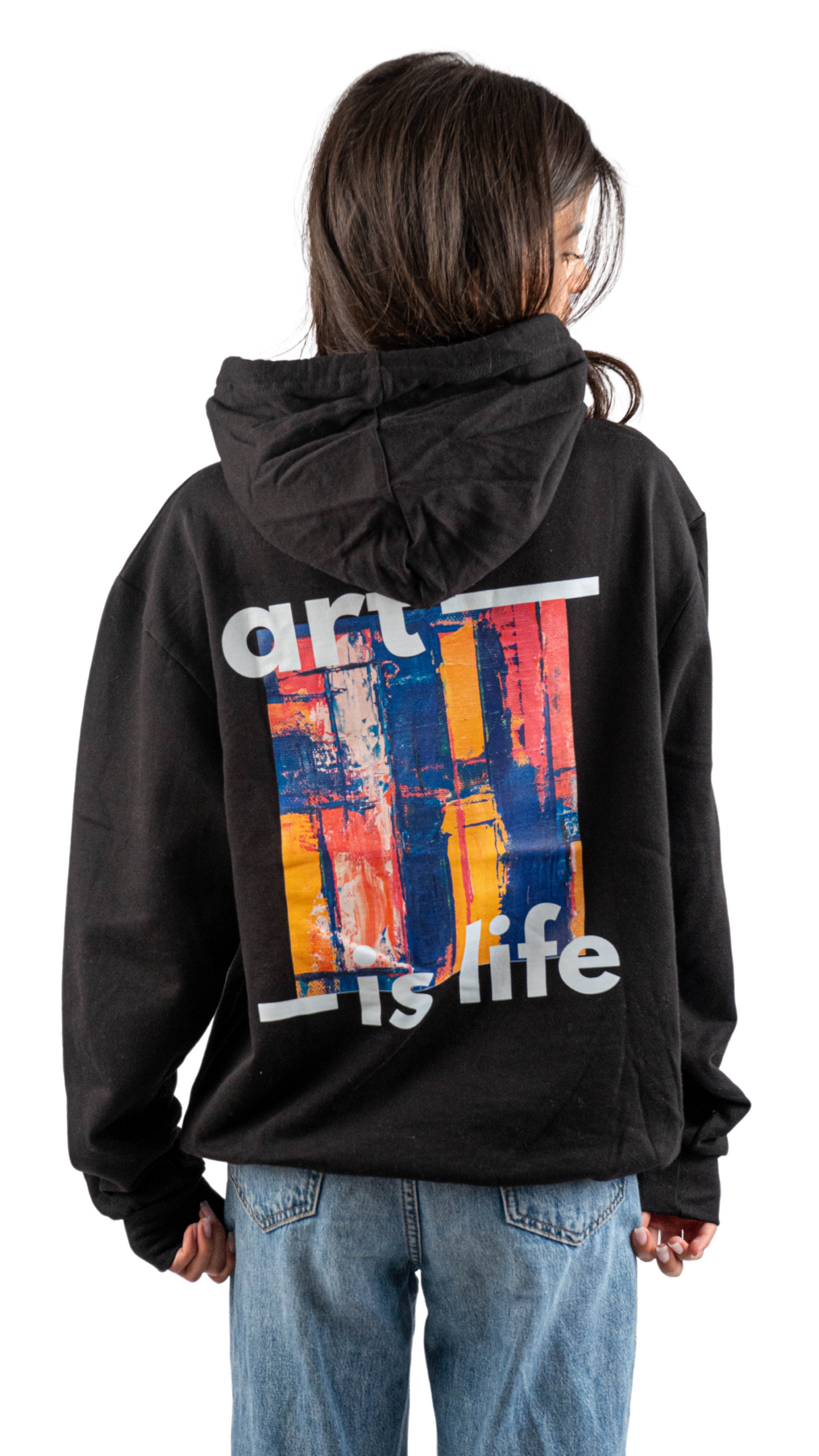 Art is life hoodie - black