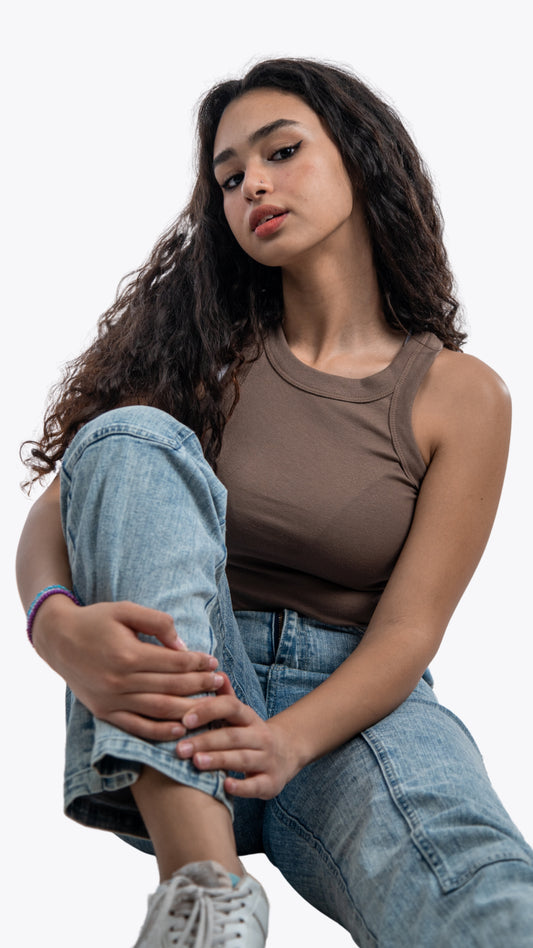 low crop top -Patel brown