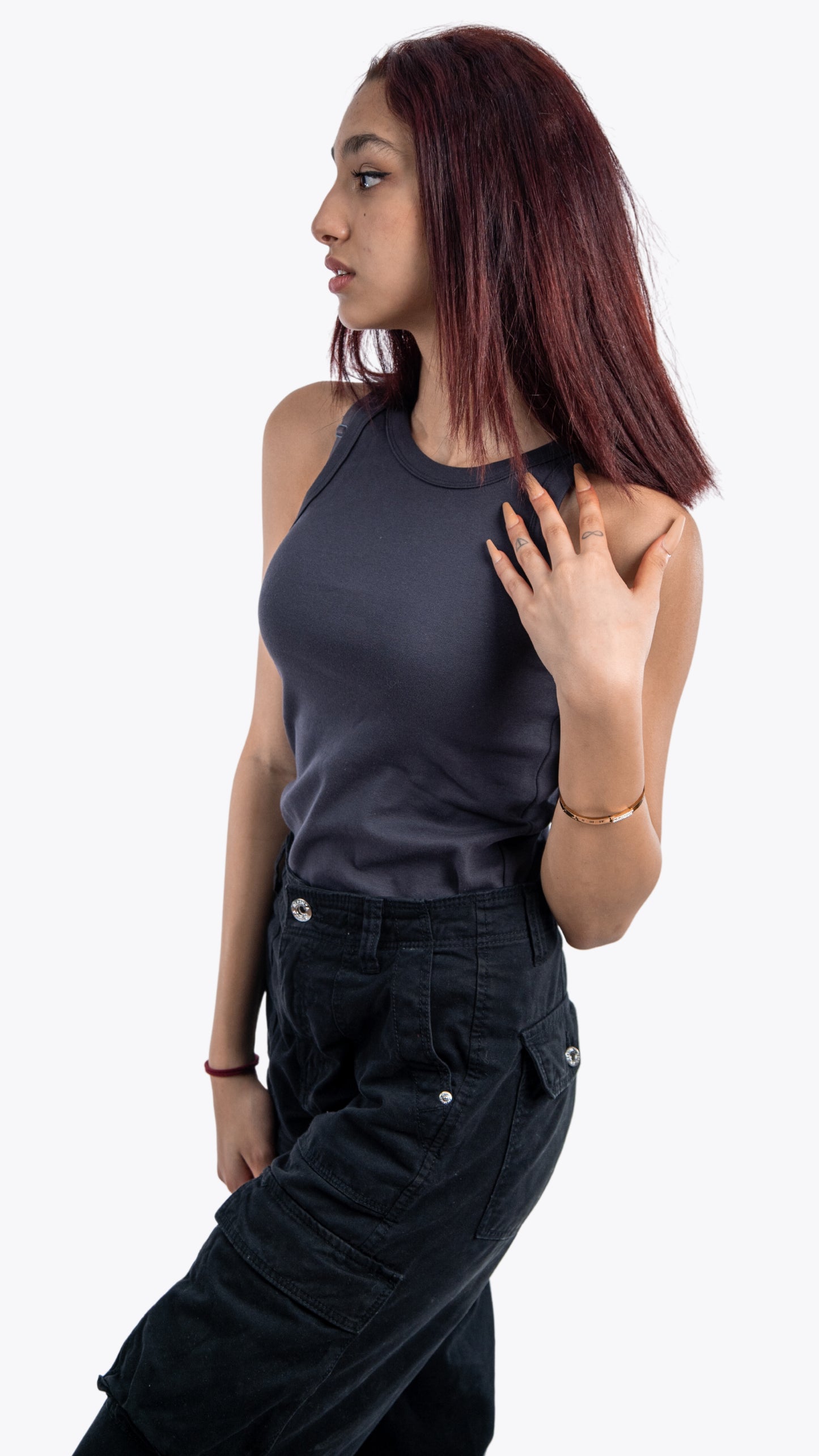 Long Tank top -Quartz Gray