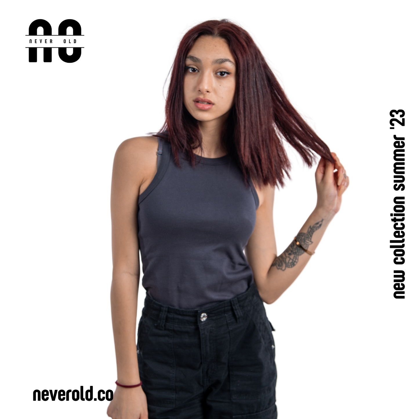 Long Tank top -Quartz Gray