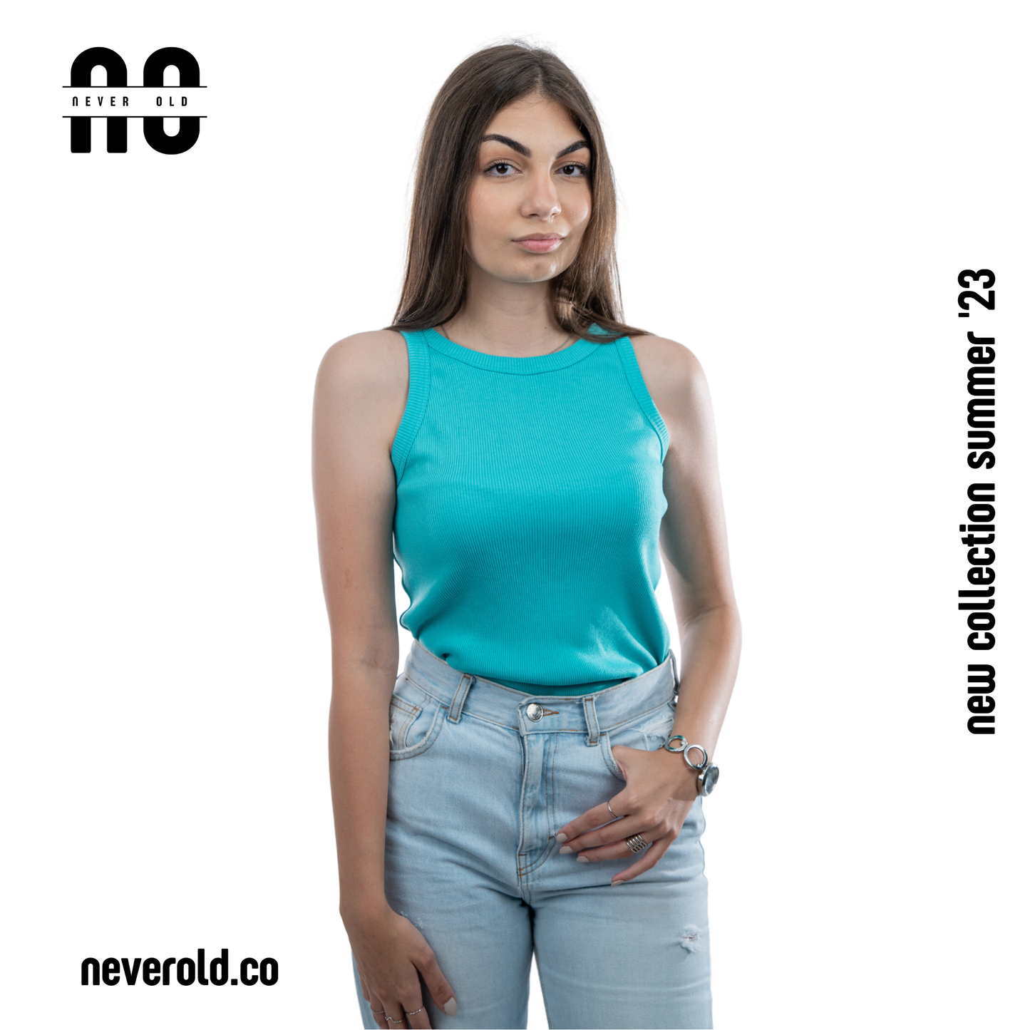 Long Tank top - Dark Turquoise