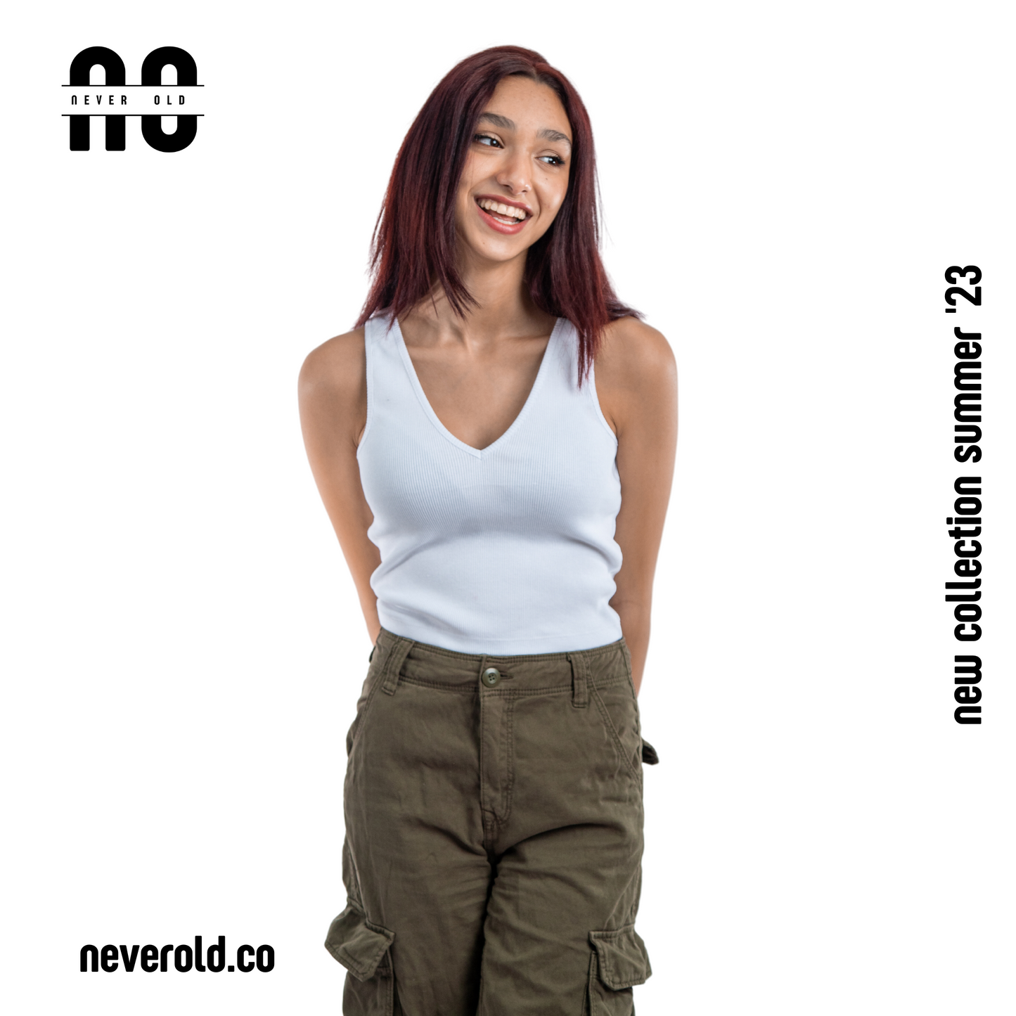 v cut top -White