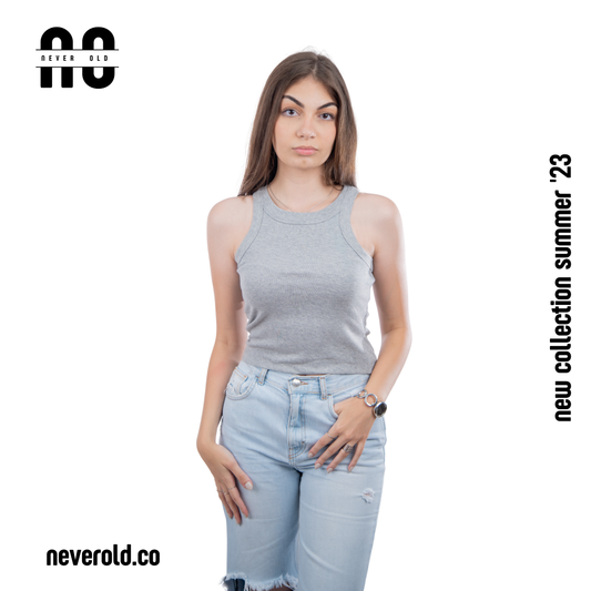 low crop top -gray