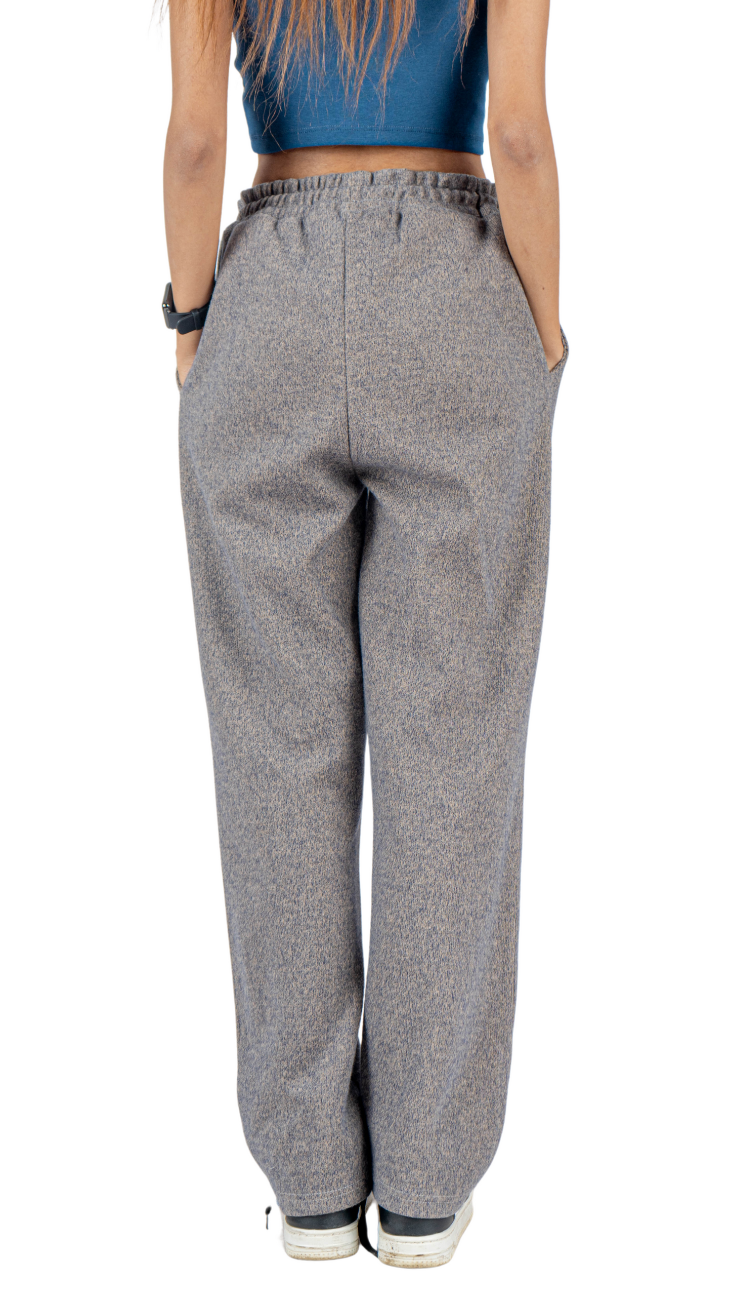 Gray wide leg basic Pants