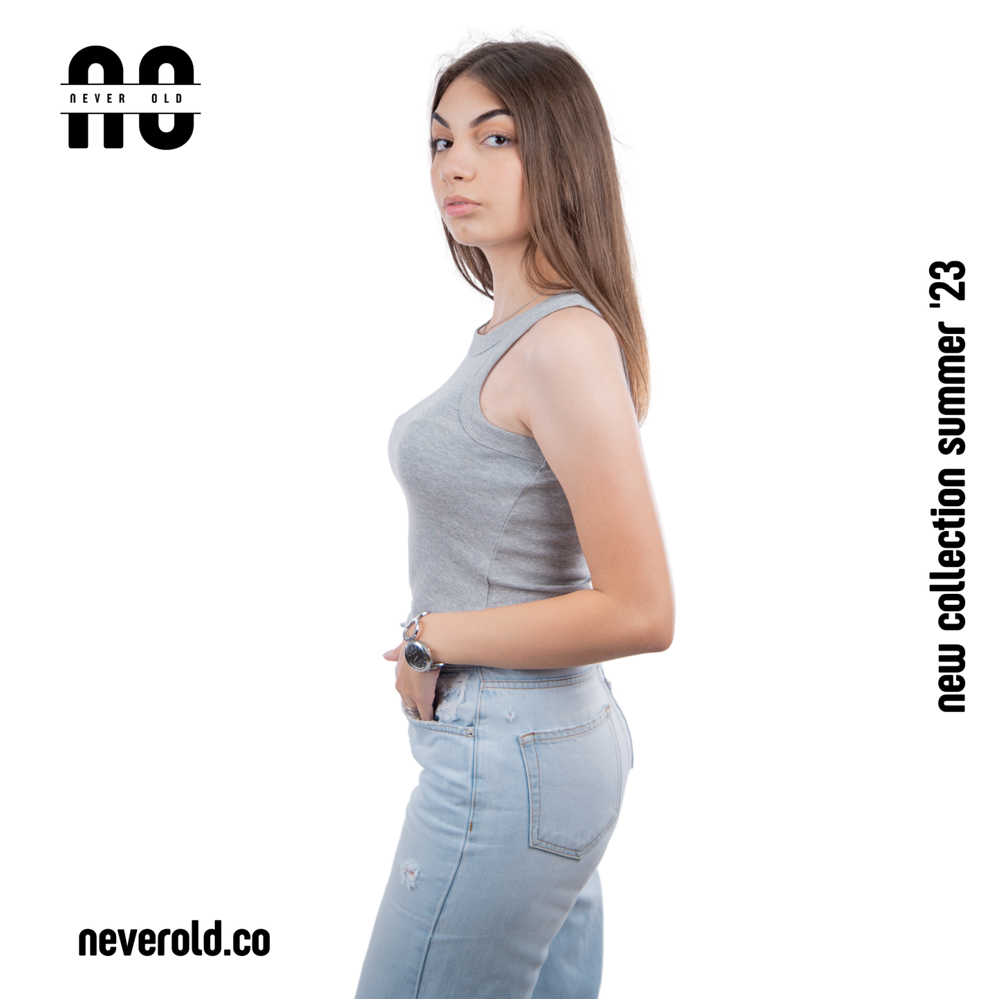 low crop top -gray