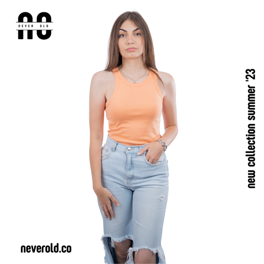 Long tank top -Deep Peach