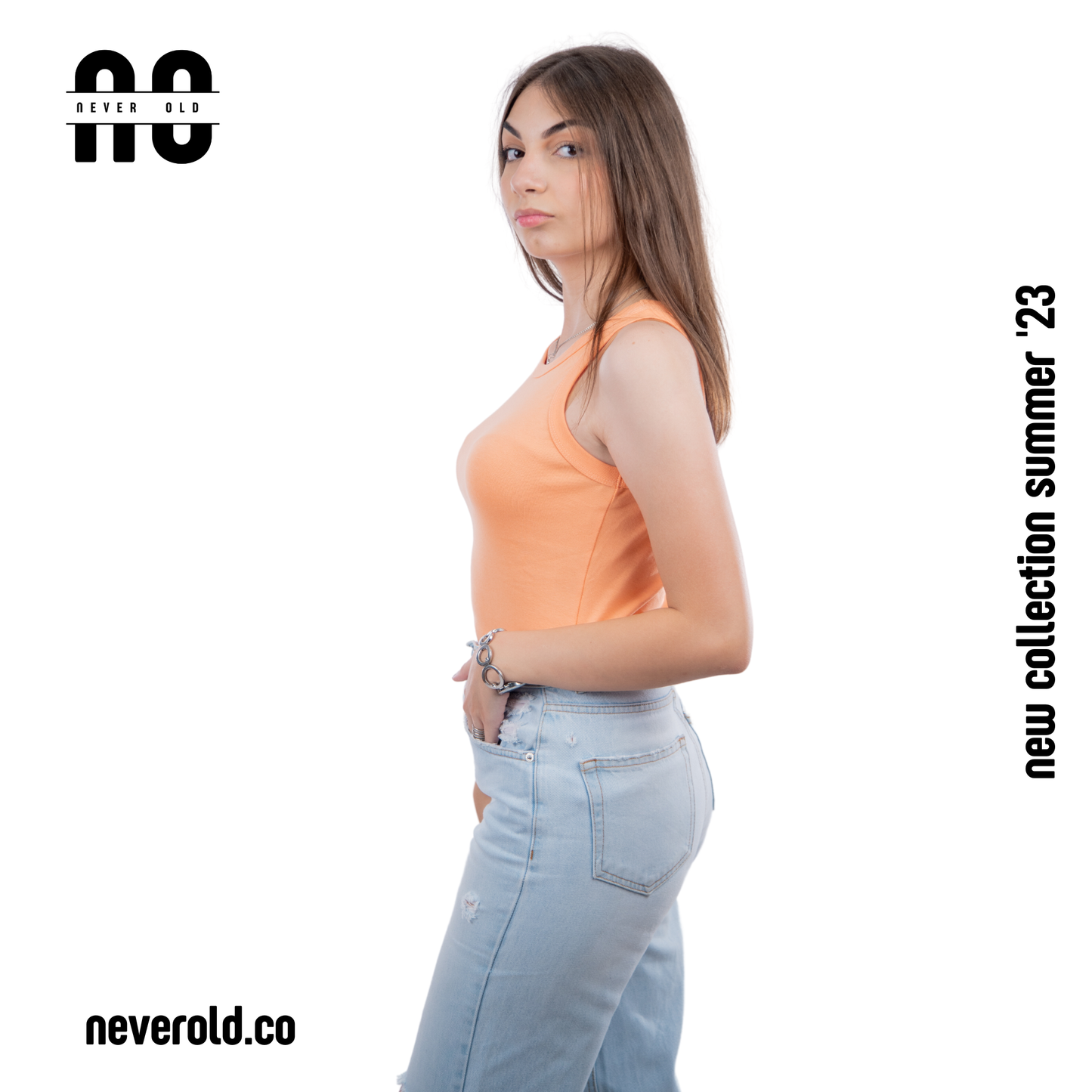 Long tank top -Deep Peach