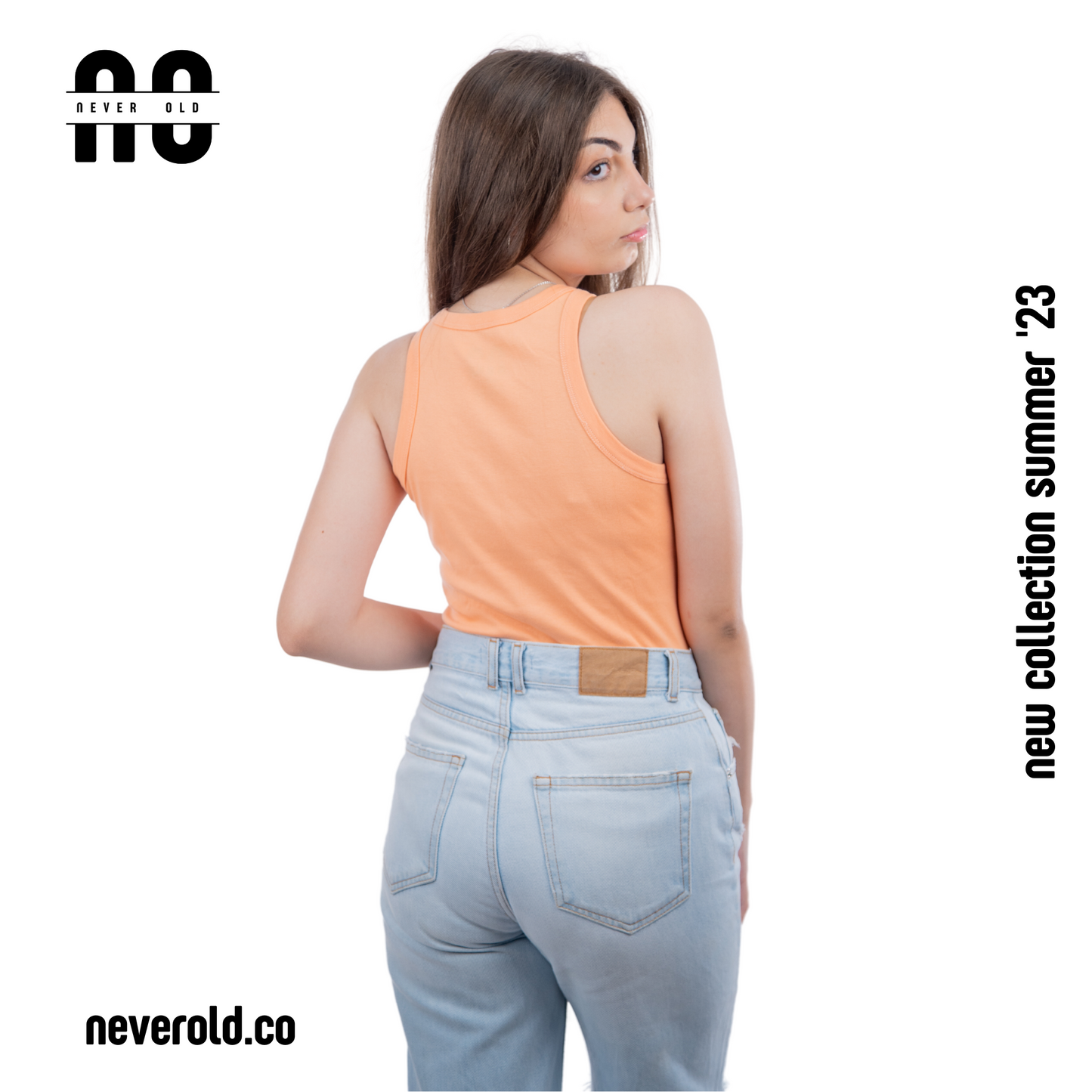 Long tank top -Deep Peach