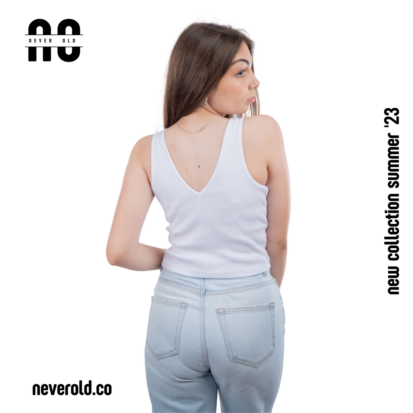 v cut top -White