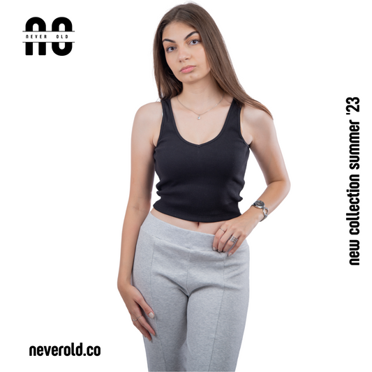 U cut top -Black