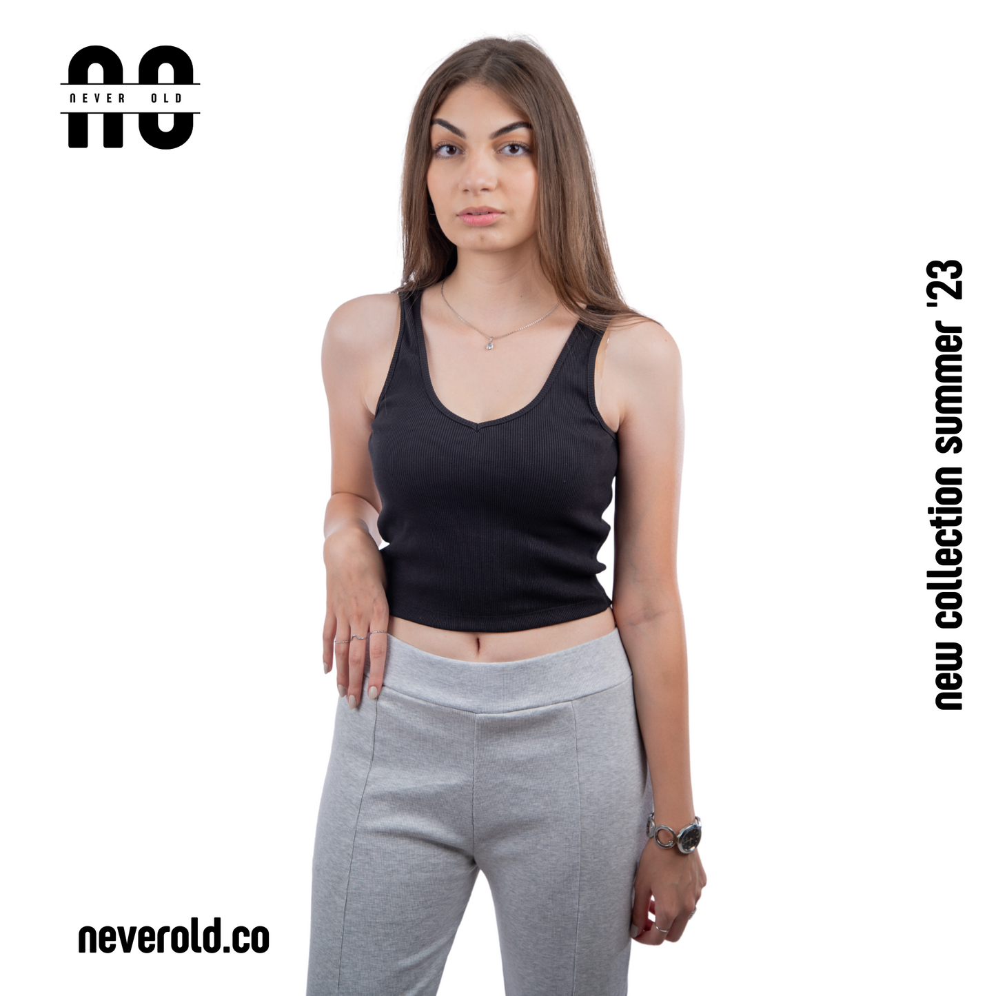 U cut top -Black