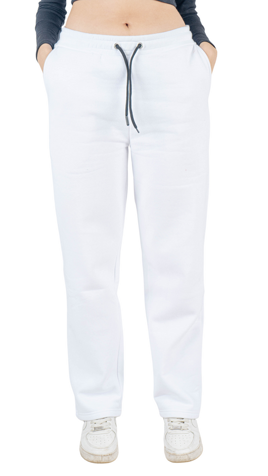 White wide leg basic Pants