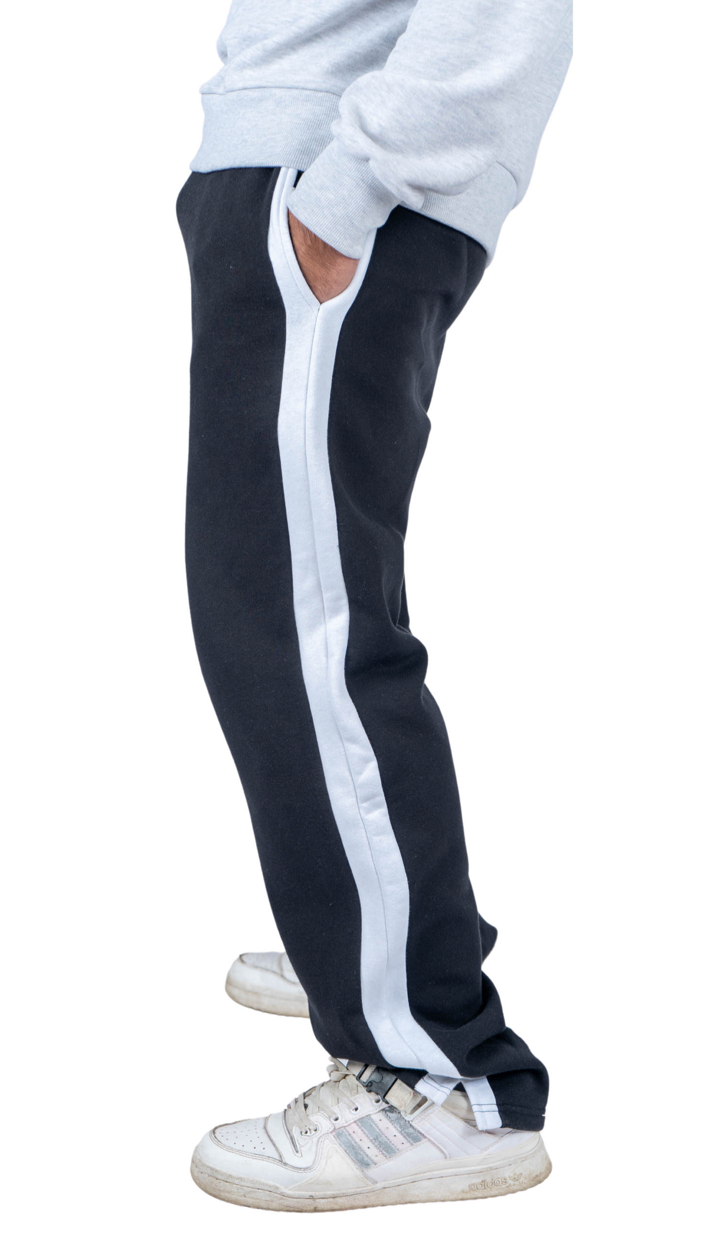 LINED PANTS - black in white