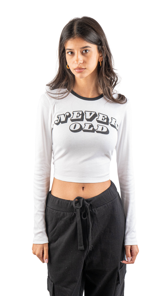 NEVER OLD CROP T-SHIRT - WHITE