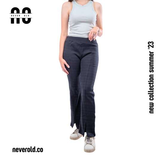 Rib pant - Black in white line
