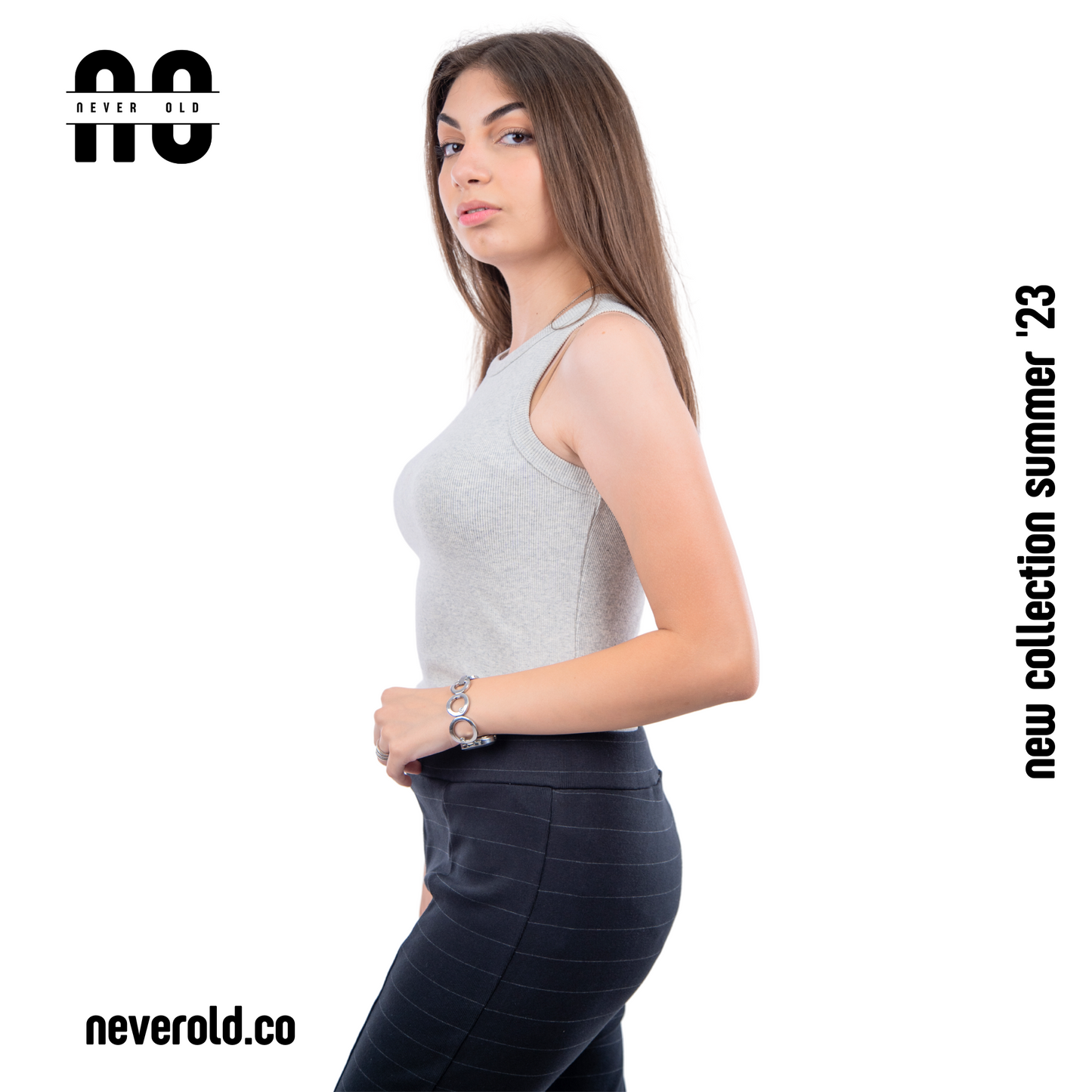 Long Tank top - Light gray