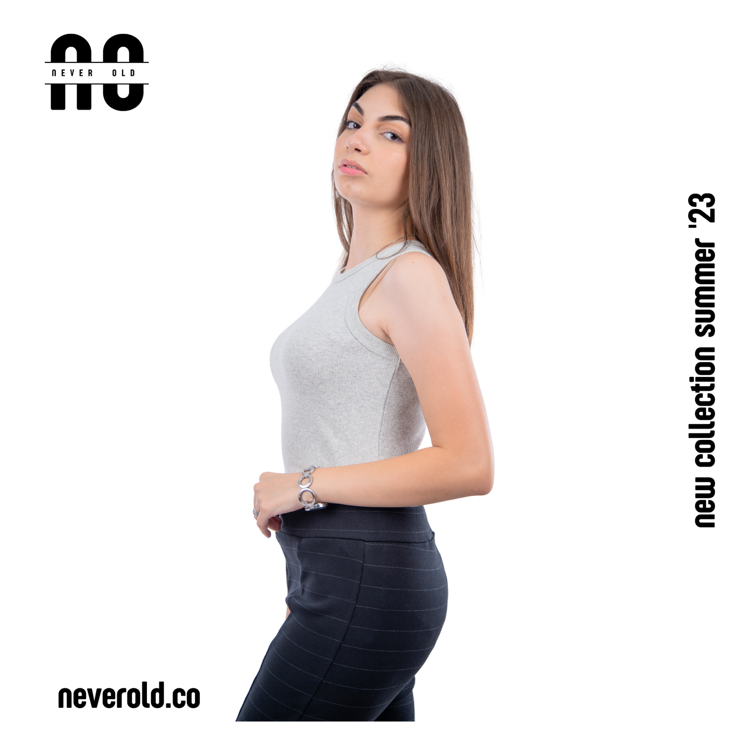 Long Tank top - Light gray