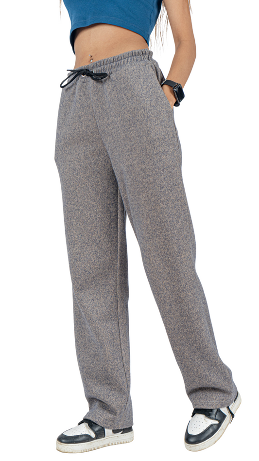 Gray wide leg basic Pants