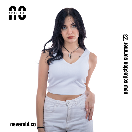 U cut top -White
