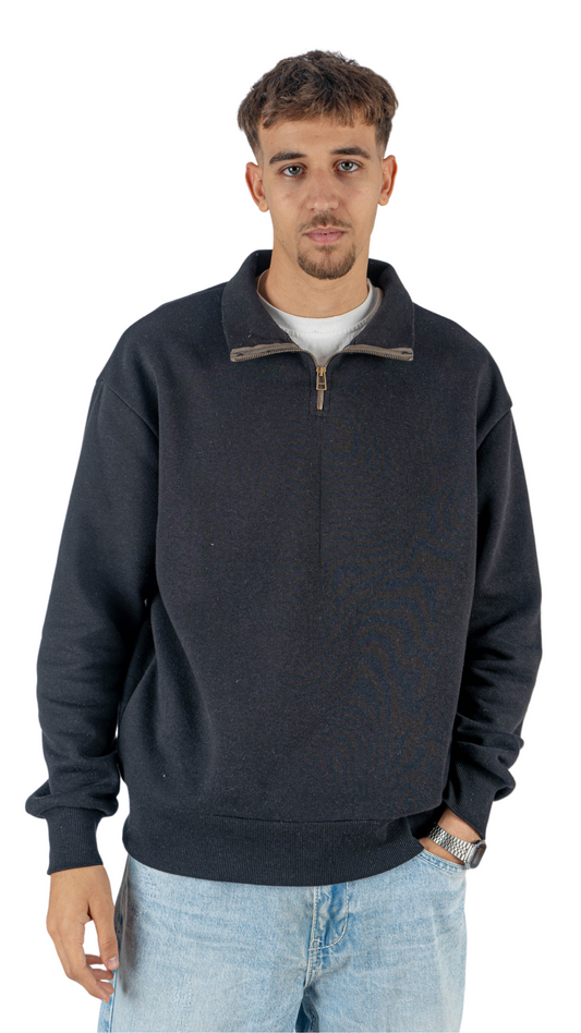quarter zipper - black