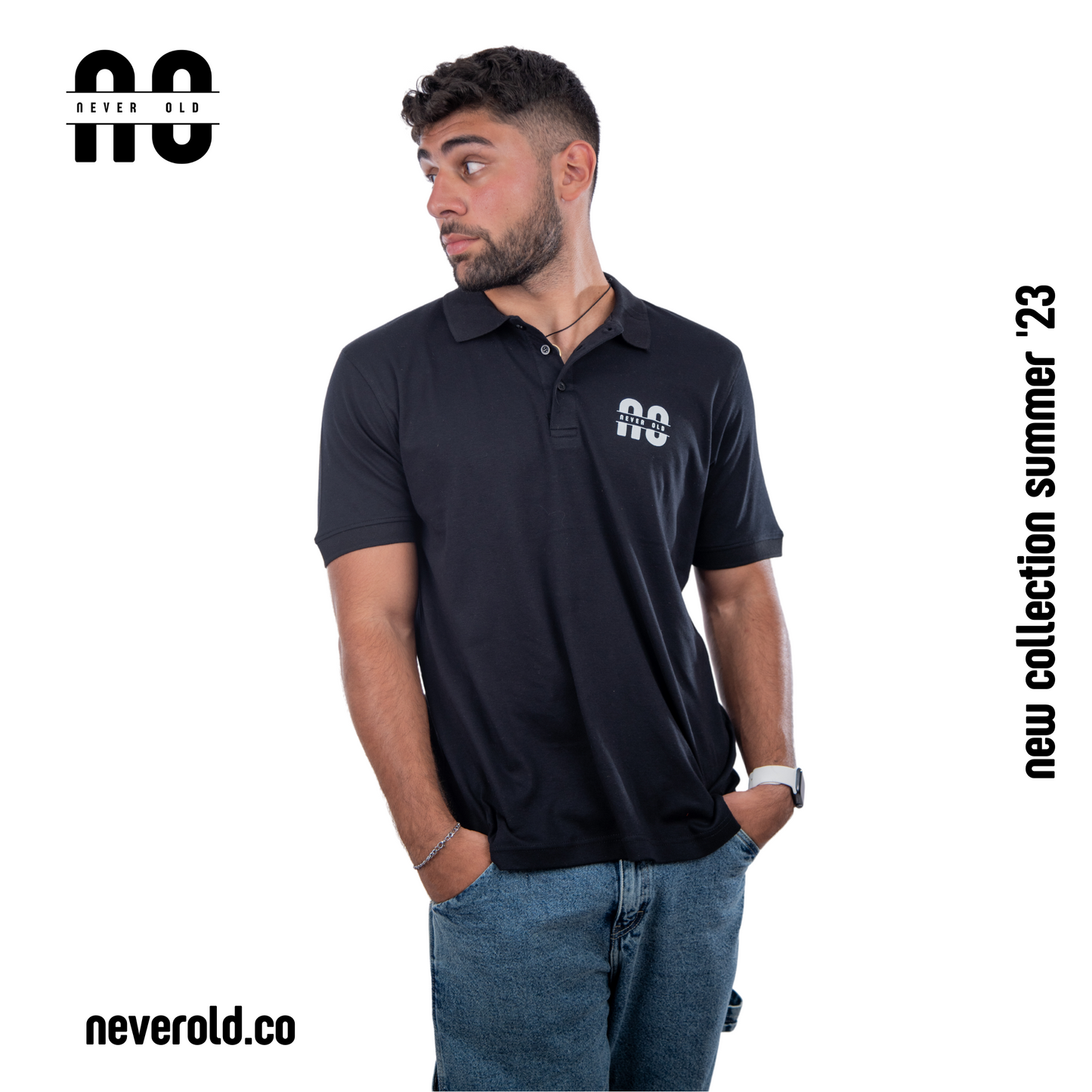 Polo shirt-black (100% EGYPTIAN COTTON)