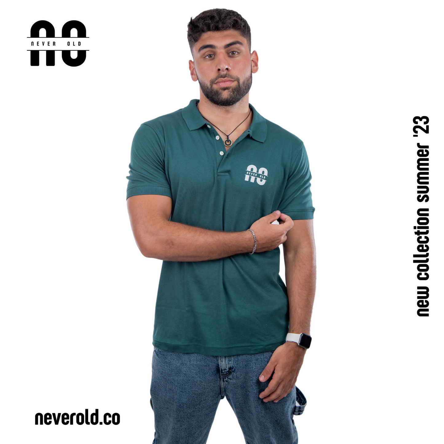 Polo shirt-Teal blue (100% EGYPTIAN COTTON)