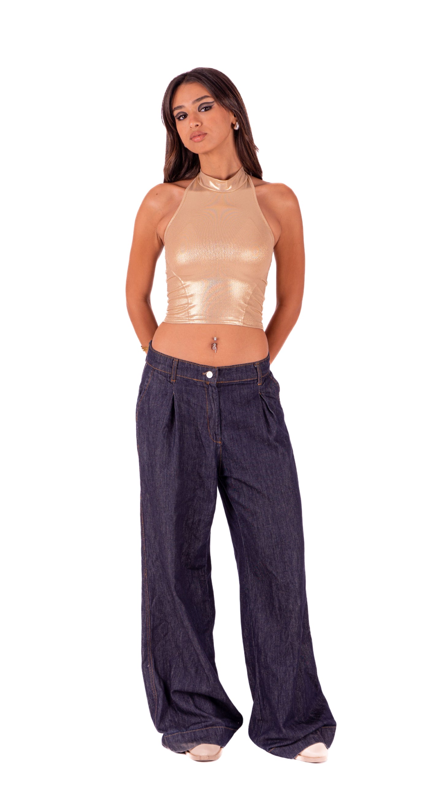 Midnight Glow Halter - Gold