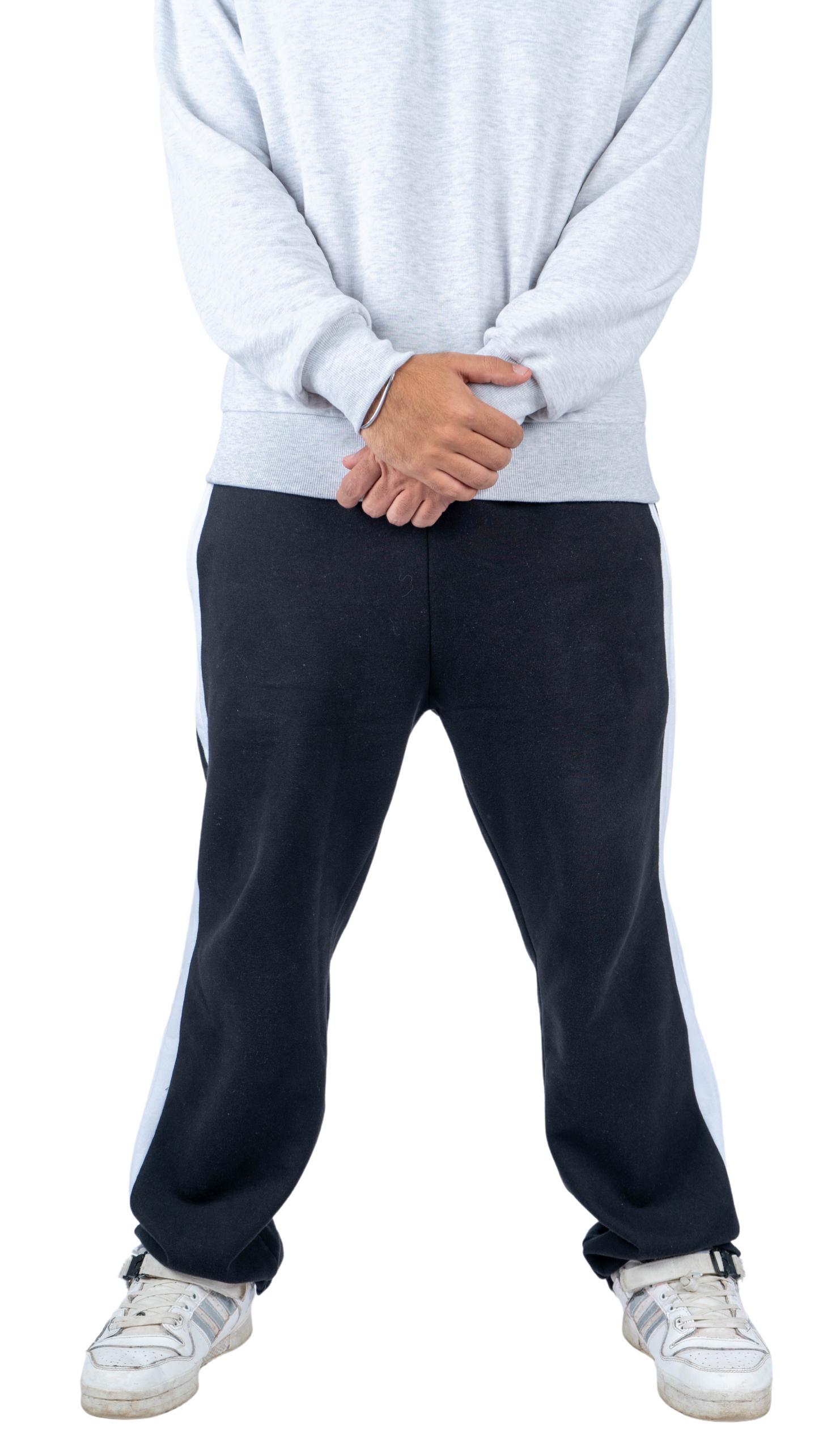 LINED PANTS - black in white