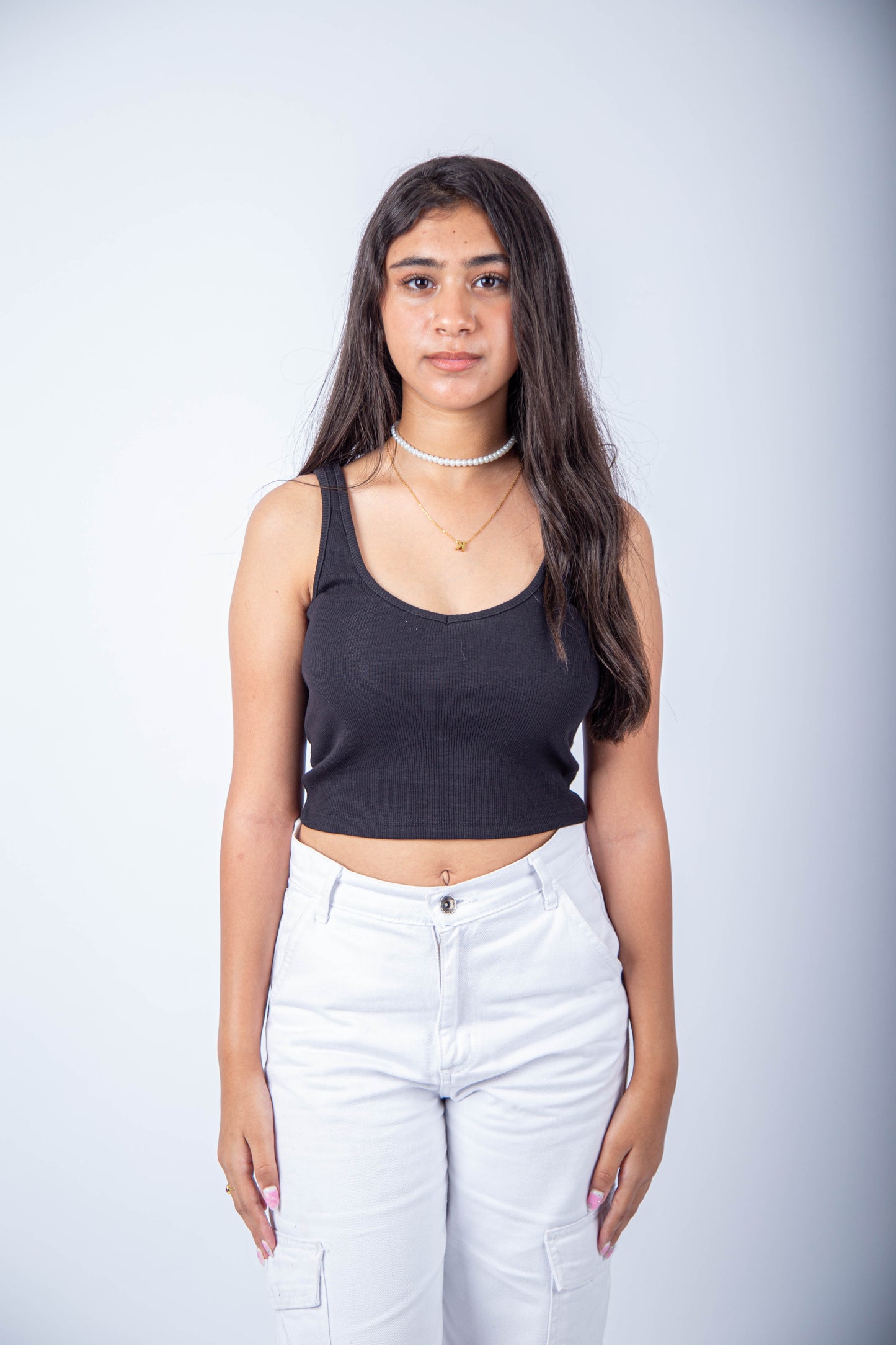 U cut top -Black