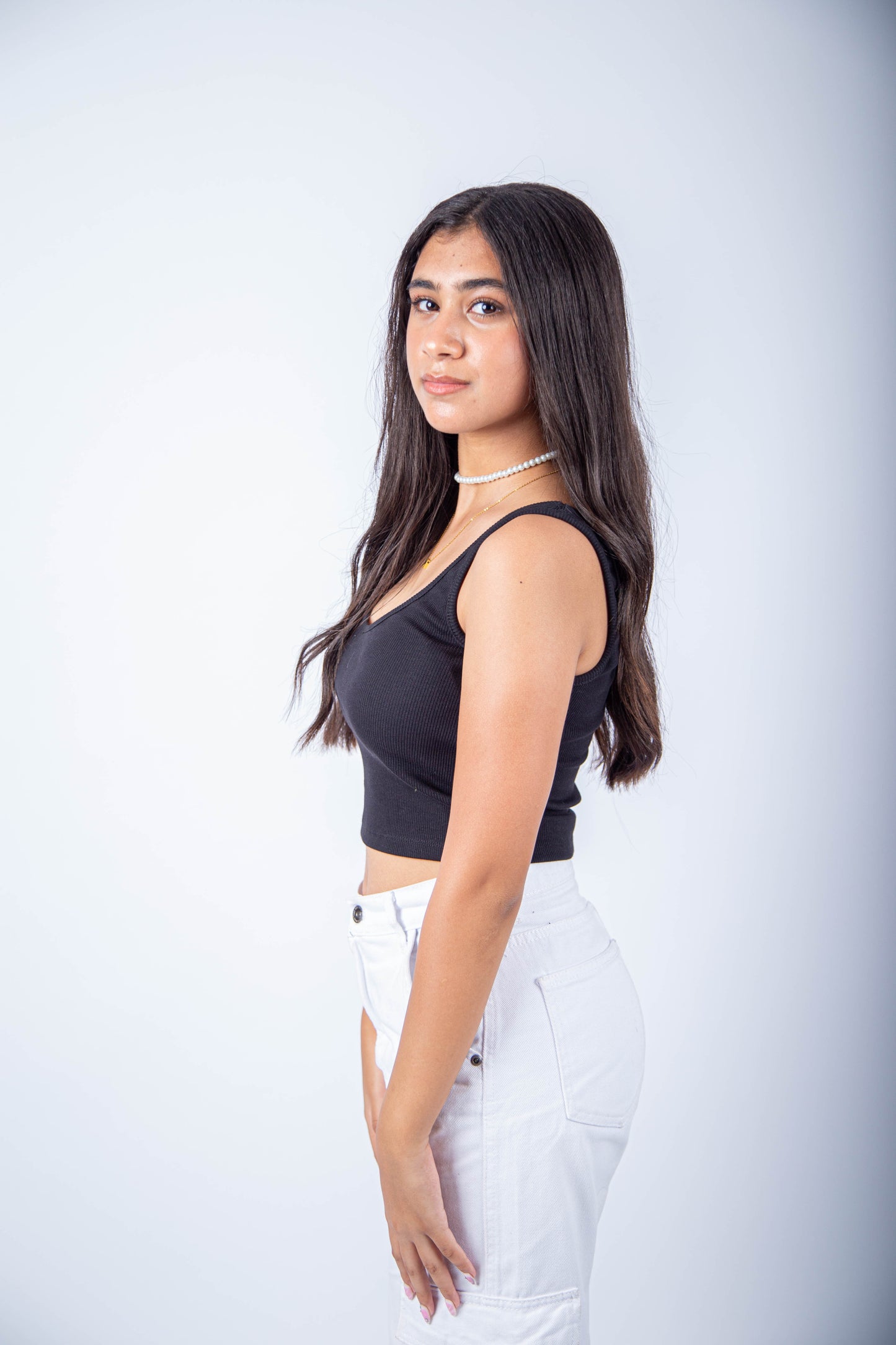 U cut top -Black