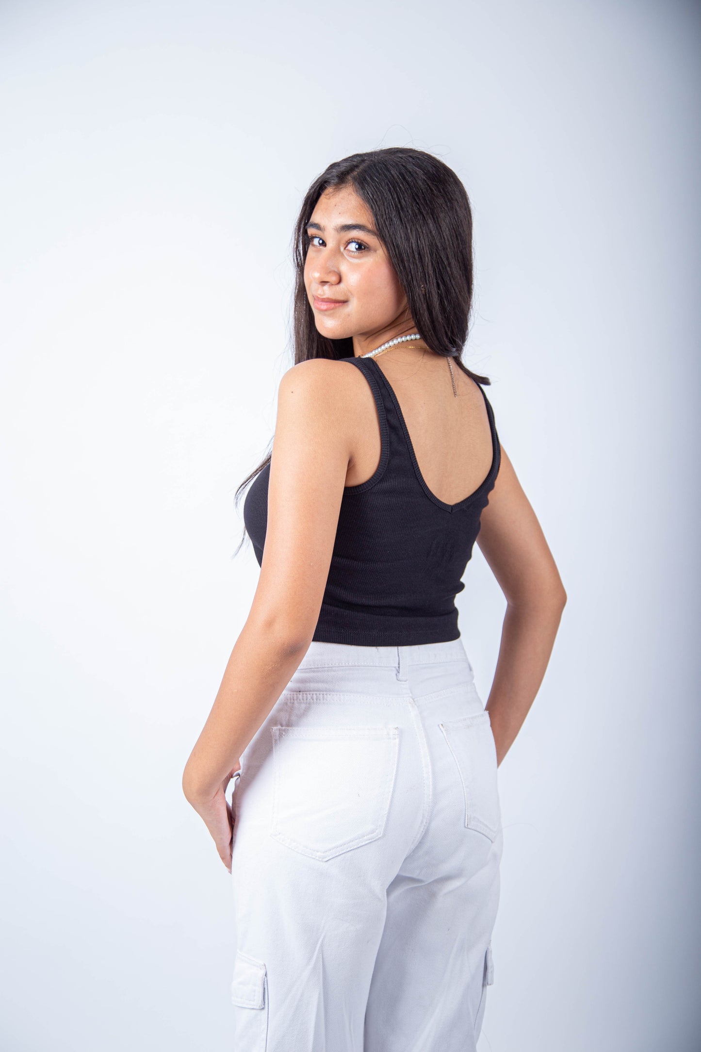 U cut top -Black