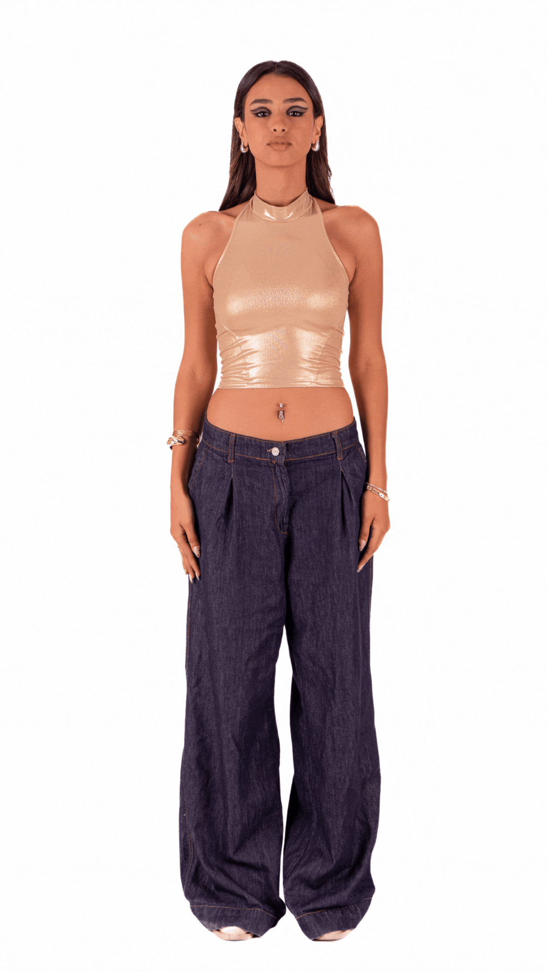 Midnight Glow Halter - Gold