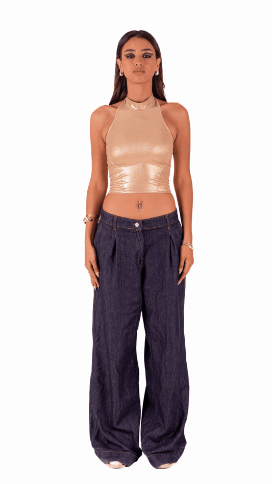Midnight Glow Halter - Gold