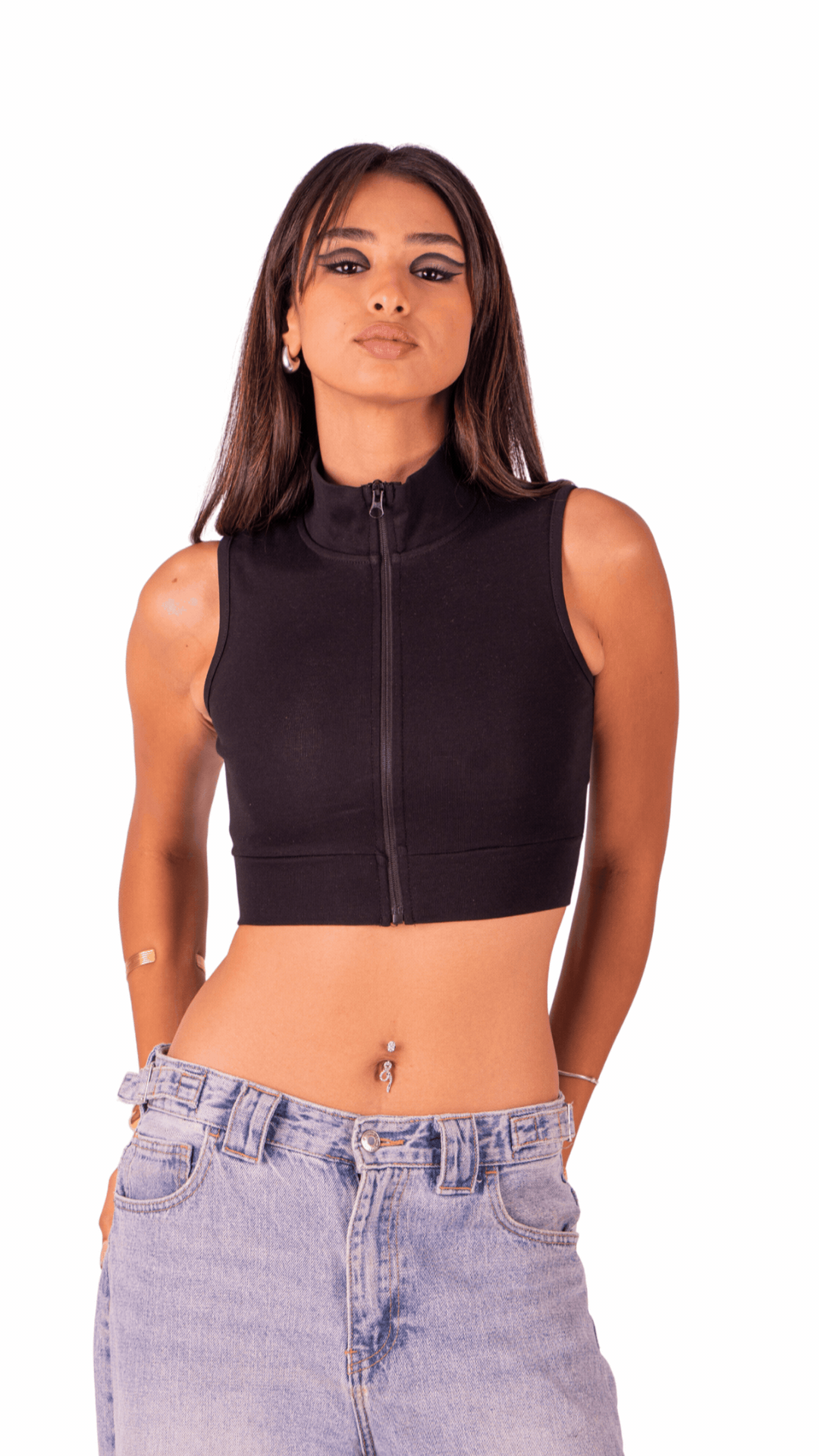 Sporty Zip-Front Essential - Black