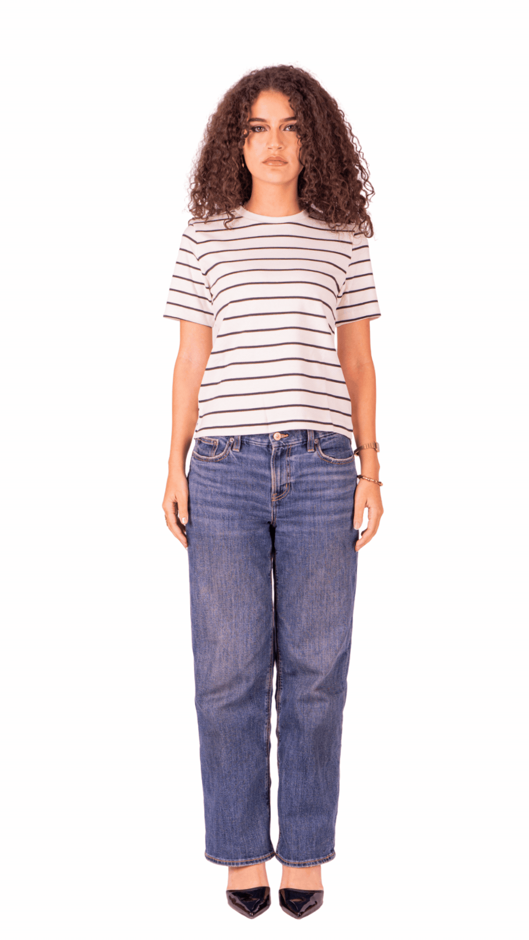 Basic heavy weight striped regular fit T-shirt