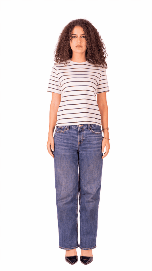 Basic heavy weight striped regular fit T-shirt