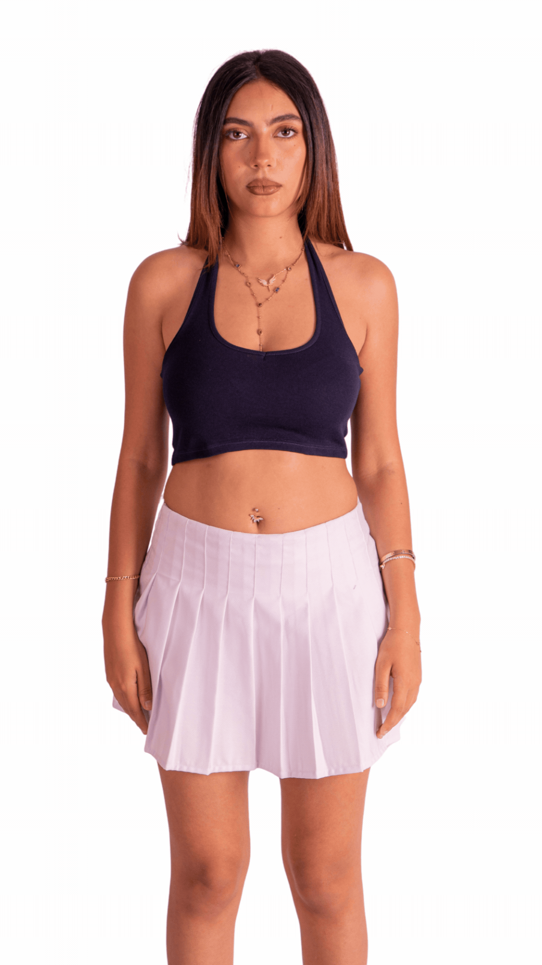 the crop top Halter - Navy blue