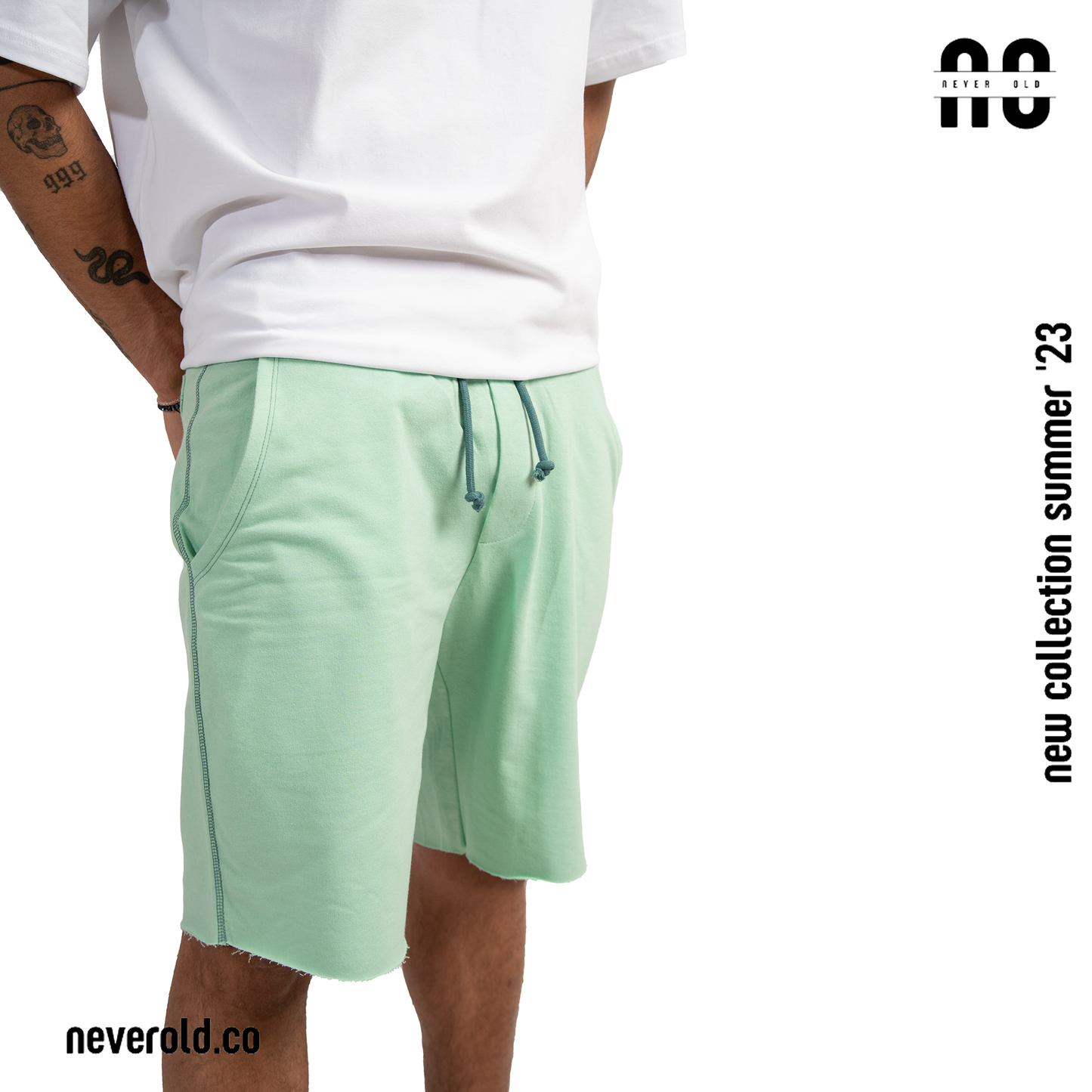 short - mint green