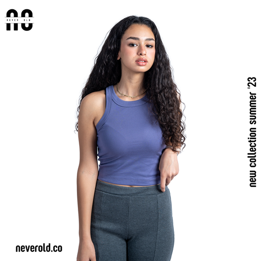 low crop top - Dark blue gray