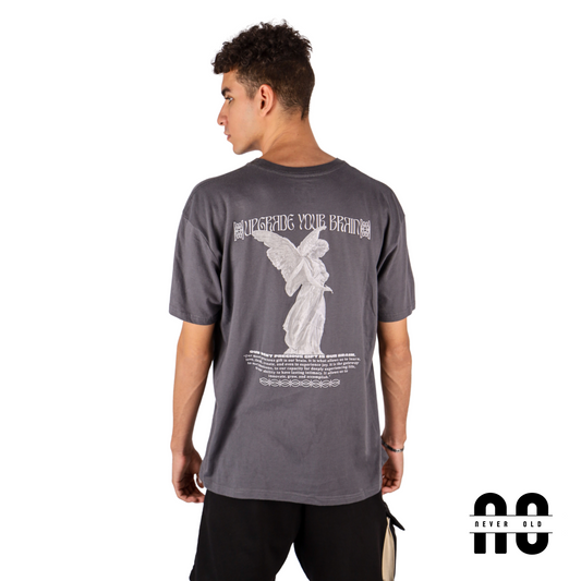 UP GRADE YOUR BRAN - glow in the dark print- gray
