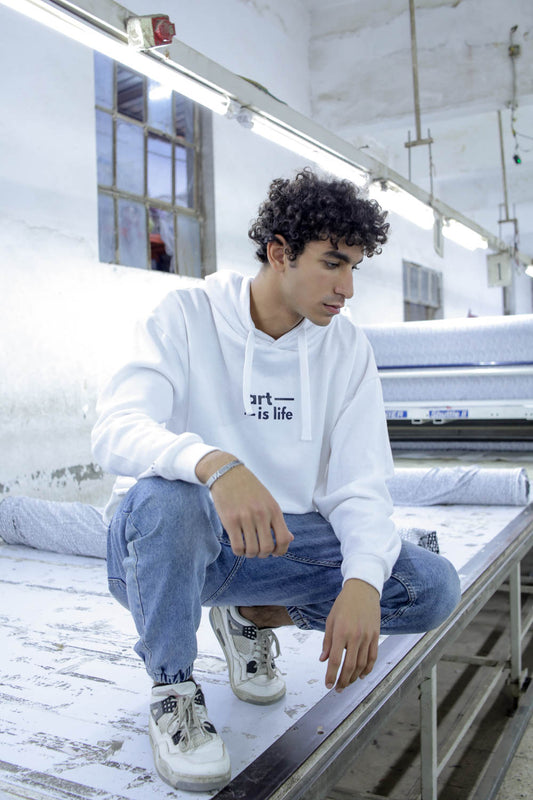 Art is life hoodie - white